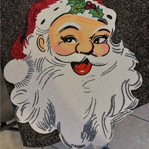 12" GIANT GLITTERY Holly Jolly SANTA FACE
